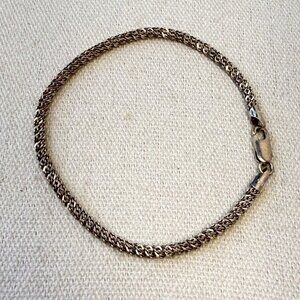 Sterling Silver Italian Bracelet Signed KC Italy 925 Simple Dainty‎ Minimal 7.5"